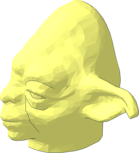~Minifig Head Yoda with Curved Ears - Half
