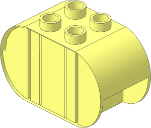~Duplo Brick  2 x  4 x  2 with Rounded Ends without Front Surface