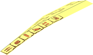 ~Wedge 12 x  3 Double Right - Bricks & Hieroglyphs Pattern