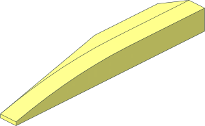 ~Wedge 12 x  3 x  1 Rounded Left Without Studs