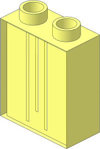 ~Duplo Brick  1 x  2 x  2 Type 3 without Front Face