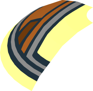 ~Dish  3 x  3 Inverted with Dark Orange and Silver SW Embo Hat Pattern - Quarter