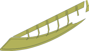 ~Constraction Blade 12L Curved with  2 Pinholes and Axle - Half
