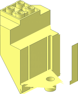~Cockpit  4 x 10 x  4.333 with Three Holes on Bottom and 2 Pin Holes on Each Side - Half