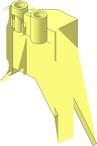 ~Cockpit  4 x 10 x  4.333 with Three Holes on Bottom and 2 Pin Holes on Each Side - 1/4