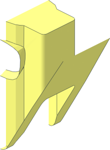 ~Minifig Headdress Circular Slice 60 Degrees without Top, Front and Back, with Conditional Lines, Half