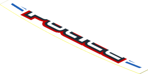 ~Sticker  1 x  4 with Black/Red "POLICE" on White/Blue Stripes - Second Face