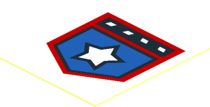 ~Sticker  1.1 x  3.6 with Black/Red/Blue Badge and "POLICE" - Badge