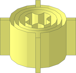 ~Brick 12 x 24 with Pegs - Axlehole and Flanged Support Ring