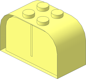 ~Brick  2 x  4 x  2 with Curved Top without Front and Back Face