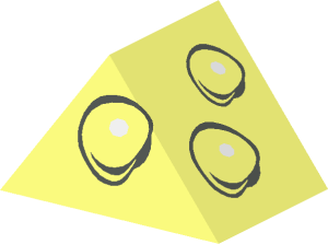 ~Wedge  2 x  4 Triple with Spider Eyes Pattern - Side