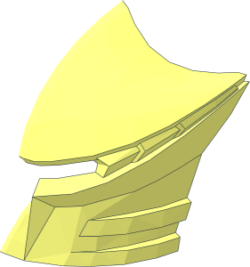 ~Minifig Helmet Visor with Pointy Sides and Eye Slit Half