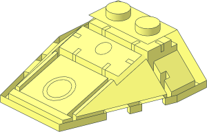 ~Wedge  4 x  4 Triple with Stud Notches without Faces and Lines