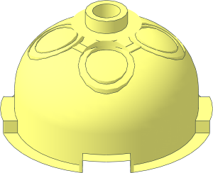 ~Cylinder  3 x  3 with Dome Top with Open Stud without Outer Surfaces