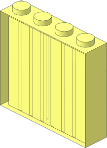 ~Brick  1 x  4 x  3 without Front Surface