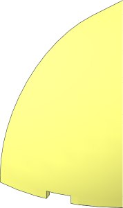 ~Brick  4 x  4 x  2.667 Corner Round with Dome Top - Half