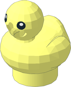 ~Animal Duckling with Black Eye with White Pupil Pattern without Beak