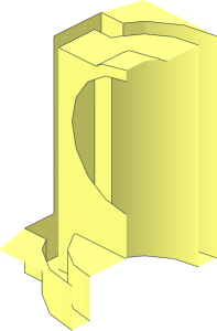 ~Cylinder  6 x 10 x  4.333 with Open Top Half and Eight Pin Holes on Ends, Bottom Stud for Peg - Half