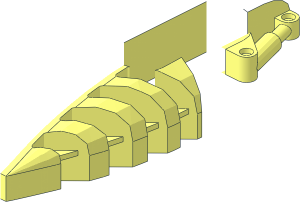 ~Constraction Foot  2 x  7 Pointed with 3 Pegholes - Half without Holes