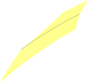 ~Central Stripe of Wedge 10 x  3 x  1 Double Rounded with Red Stripe