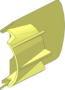 ~Electric Motor Boat Rudder with Tube - Half