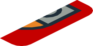 ~Sticker  0.8 x  4 with Headlamps and "AW281EF" Licence Plate on Red Background - Upper Left/Right Section  5