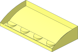 ~Slope Brick Curved  2 x  4 without Top Patternable Surface