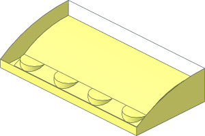 ~Slope Brick Curved  2 x  4 without Top and Back Patternable Surfaces