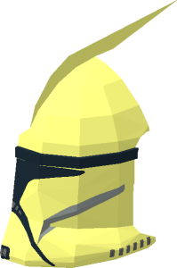 ~Minifig Helmet SW Clone Trooper Phase I Front Face with Grey Markings and Black Visor Pattern - Half