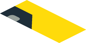~Sticker  1.9 x  0.8 with Black Headlamp on Yellow Face Right - Upper Section 3