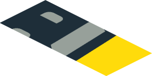 ~Sticker  1.9 x  0.8 with Black Headlamp on Yellow Background Right - Upper Section 5