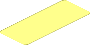 ~Sticker  1.9 x  0.8 with Black Headlamp on Yellow Background Right - Underside Flat