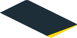 ~Sticker  4.0 x  1.8 with Black Arch on Yellow Background Right - Upper Section 1