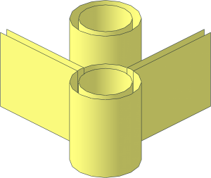 ~Brick 24 x 24 Corner with Cutout - Tube and Rib Segment 1