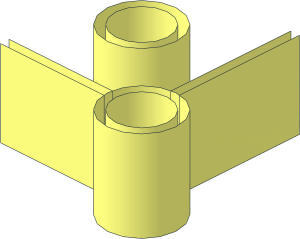 ~Brick 24 x 24 Corner with Cutout - Tube and Rib Segment 2