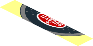 ~Sticker  1.8 x  1.9 with Black Radiator Grille and Bugatti Logo on Transparent Background - Fifth Face