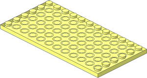 ~Plate  6 x 12 with 22 Studs on Three Edges without Top
