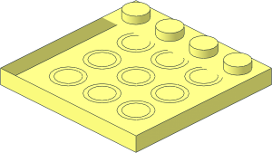 ~Plate  4 x  4 with 4 Studs on One Edge without Top Surface