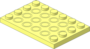 ~Tile  4 x  6 with Studs on Edges without Top Face