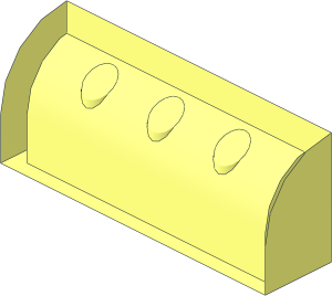 ~Brick  1 x  4 x  1.333 with Curved Top without Front Surface