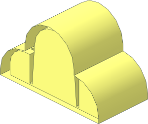 ~Brick  2 x  4 x  2 with Triple Curved Top without Front Face