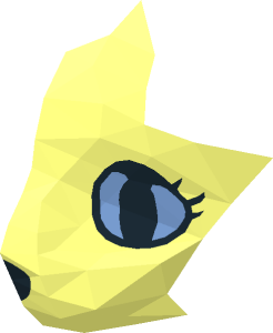 ~Animal Cat Crouching with Medium Blue Eyes, Black Pupils, Nose and Stripes on Back Pattern - Eyes and Nose