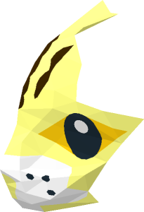 ~Animal Cat Crouching with Black Eyes, Yellow Sclera, Dark Brown Stripes on Head and White Muzzle Pattern - Pattern Face