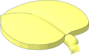 ~Plant  1 x  1 x  0.667 Round with 3 Large Leaves - Leaf