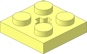 ~Plate  2 x  2 with Towball Socket and Axlehole - Plate