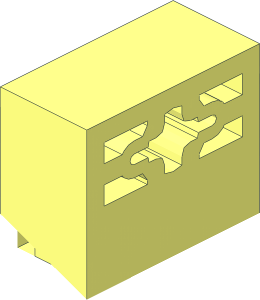 ~Plate  2 x  6 with Side Bricks  1 x  2 x  1.333 with Axlehole - Brick