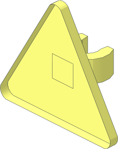 ~Roadsign Clip-on  2.2 x  2.667 Triangular (Thick C-Clip) without Front Face (Obsolete)