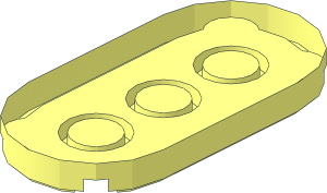 ~Tile  2 x  4 with Rounded Ends without Top Face