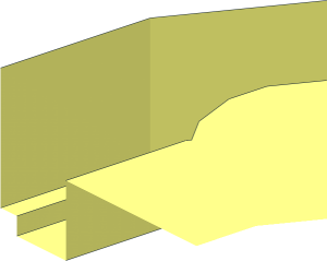 ~Tile  2 x  4 with Rounded Ends - 1/2 Notch