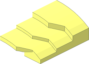 ~Slope Brick Curved  4 x  3.5 x  1 with 3 Steps - Half